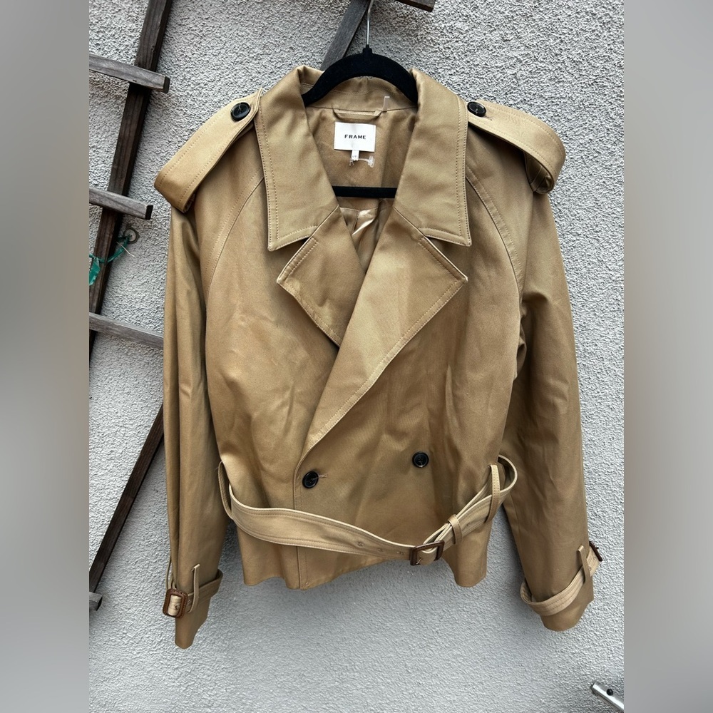 FRAME The Swing Trench Jacket in Desert Tan - Picture 9 of 16